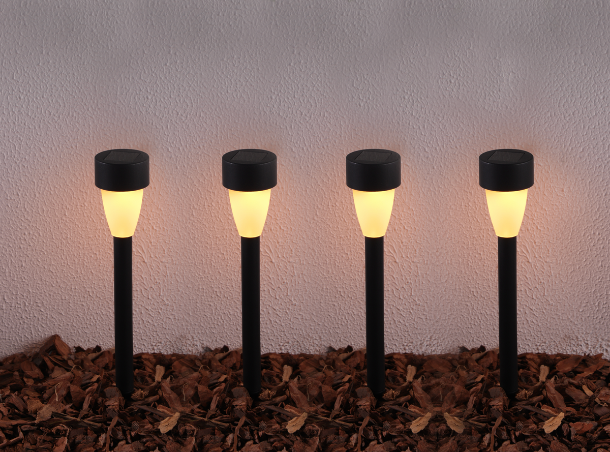 Torche avec panneau solaire – Lot de 4 pièces