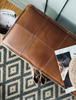 Coussin en cuir 120 cm - Cognac cuir de buffle