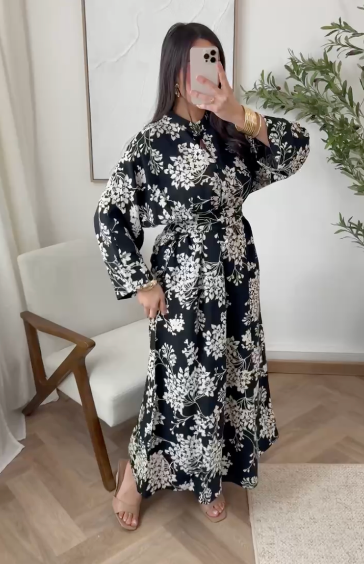 Robe flower Boheme - Black