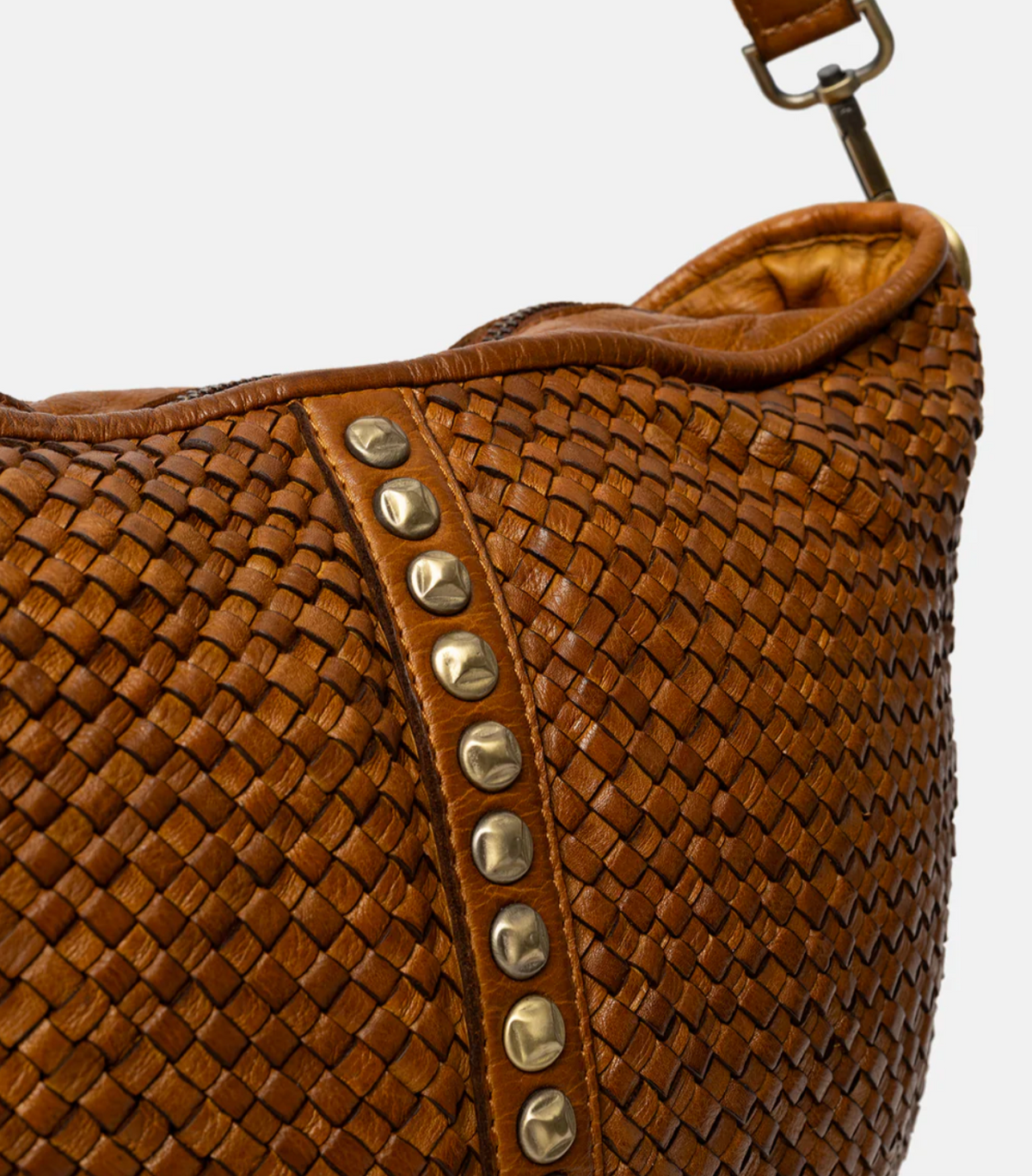 Crossover JOMA tressé et rivets - Cognac