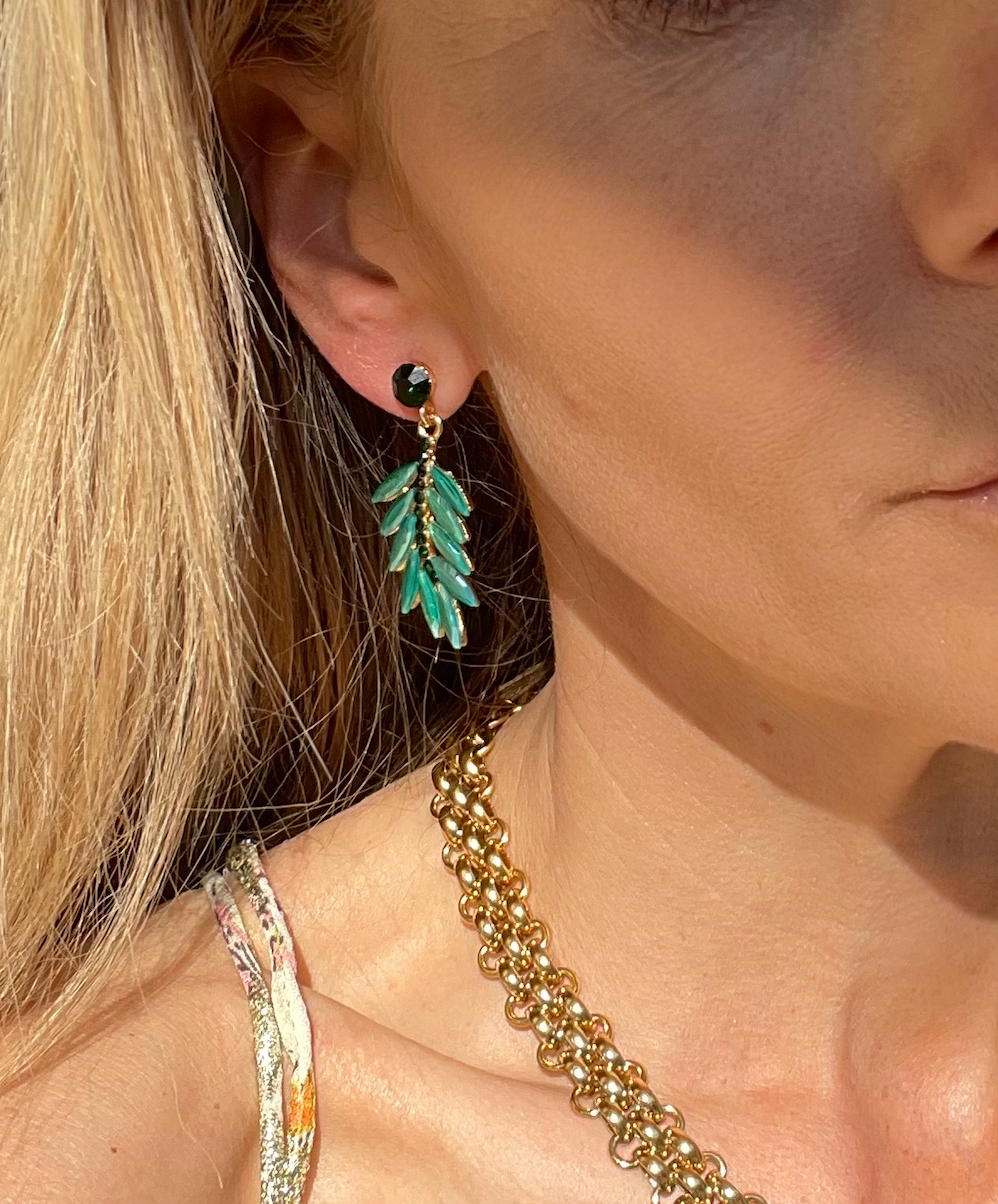 Boucles d’oreilles Feather - Emerald