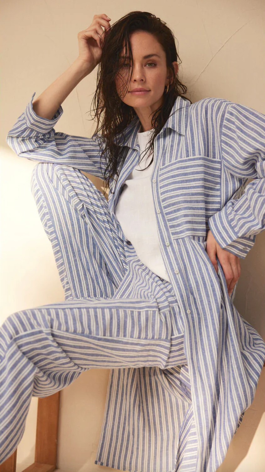 Robe-chemise Summer strip cotton