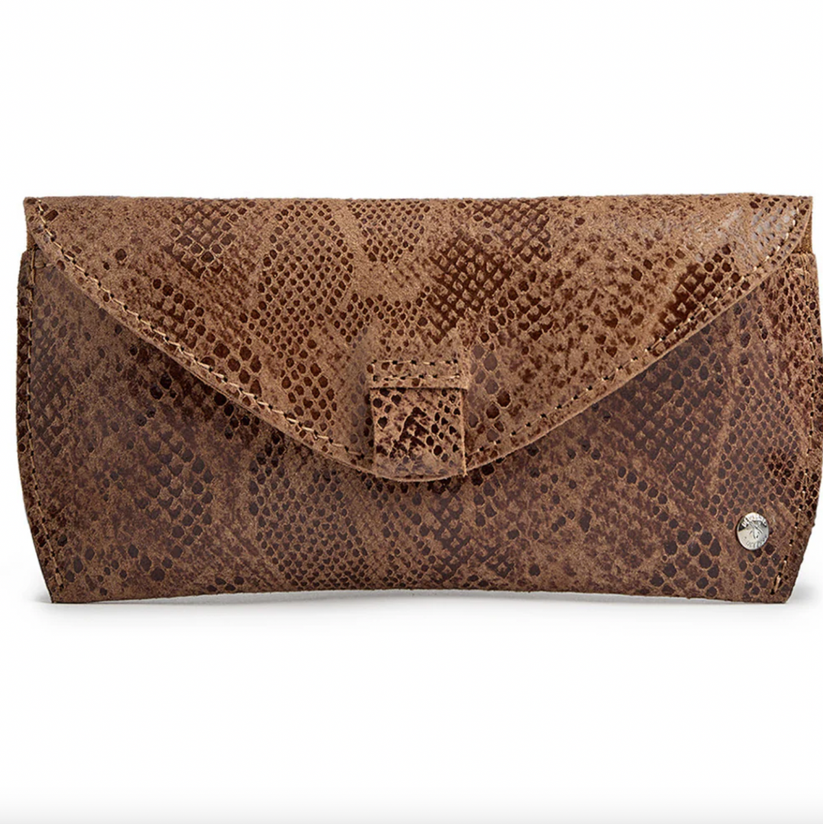 Pochette à lunettes de soleil - Camel snake