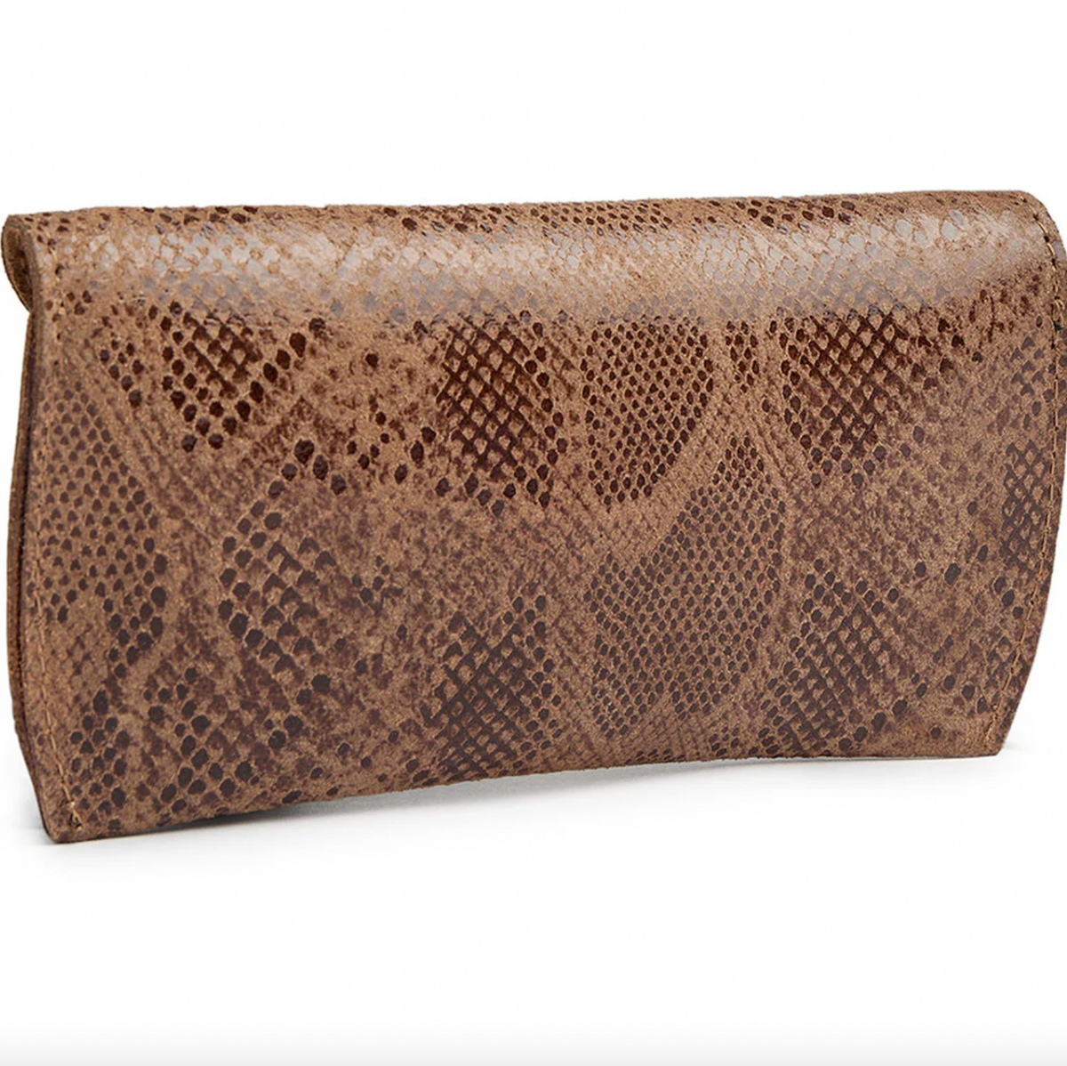 Pochette à lunettes de soleil - Camel snake