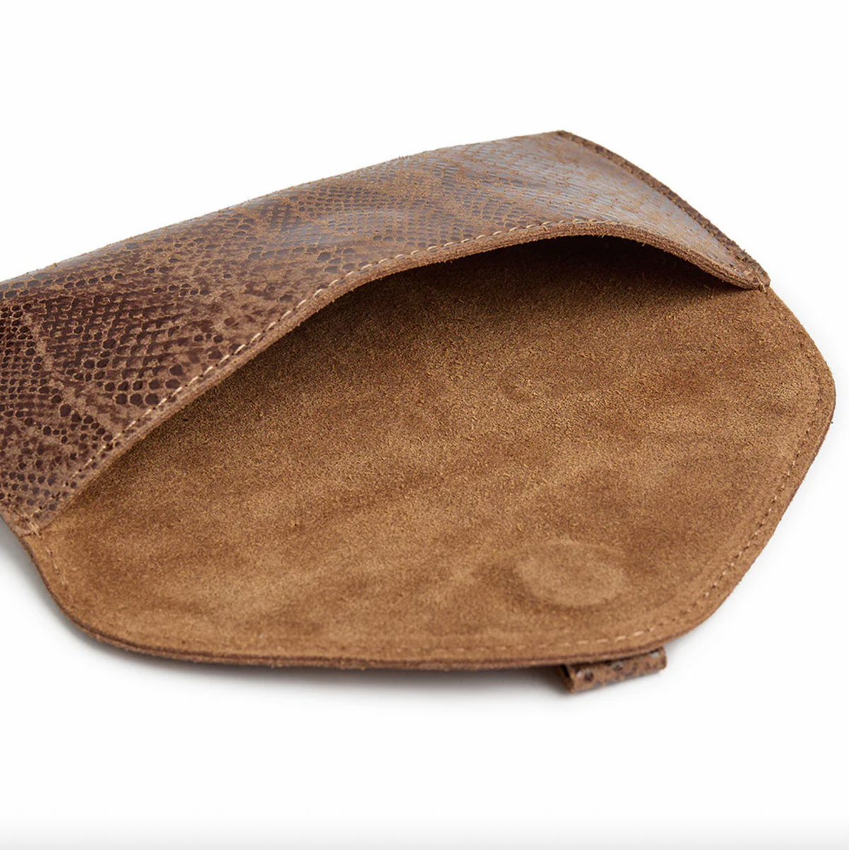 Pochette à lunettes de soleil - Camel snake