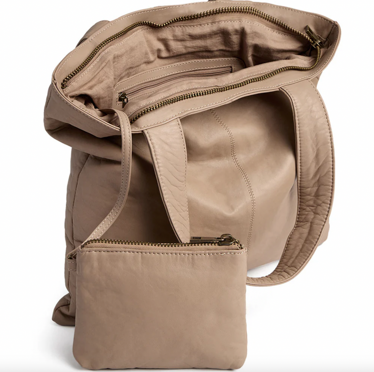 Shopper with clutch MILLE – Latte