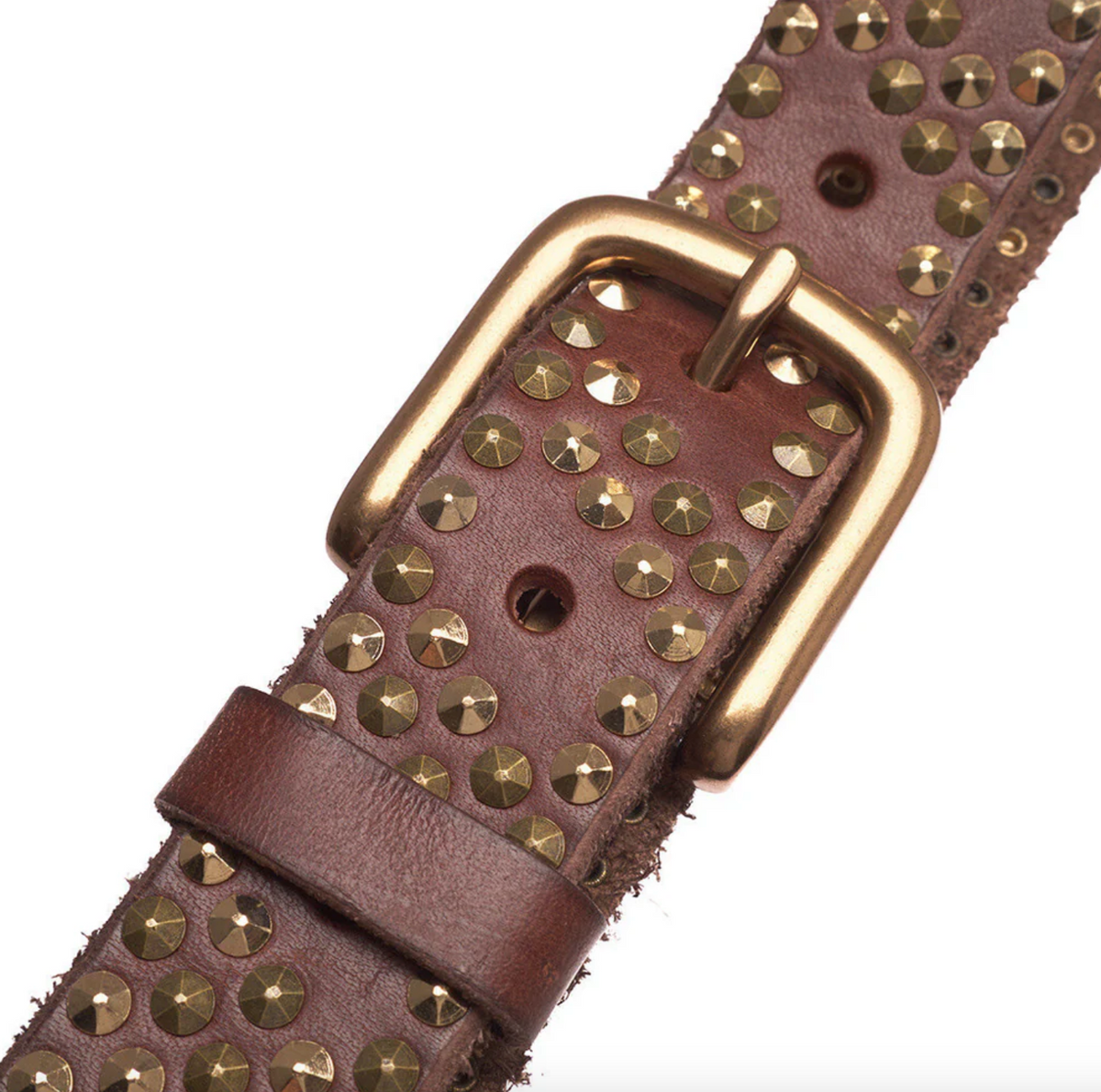 Ceinture jeans avec clous - Brown/ gold