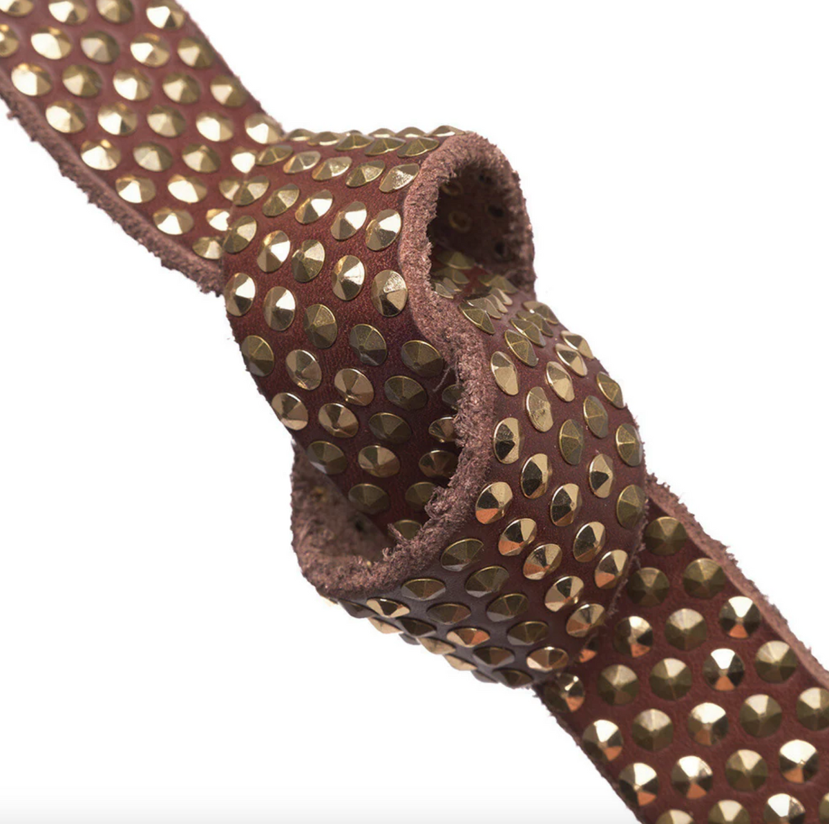 Ceinture jeans avec clous - Brown/ gold