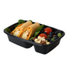 Boîtes repas réutilisables à deux compartiments avec couvercle - 5 pcs.
