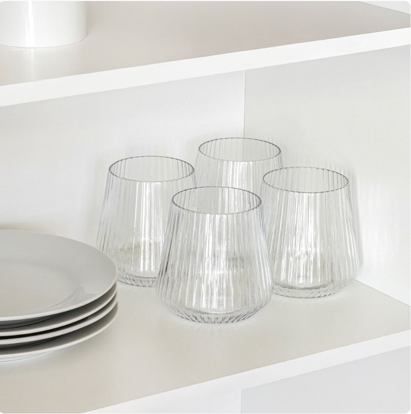 Verres en plastique au style épuré pour le quotidien et les fêtes - 4 pcs