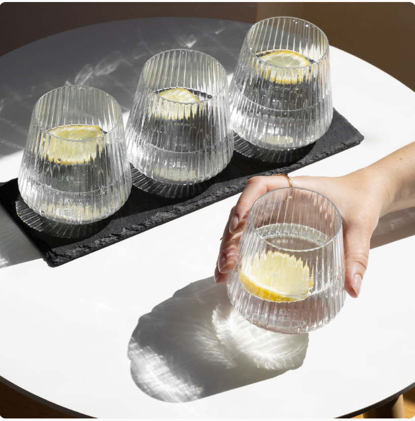 Verres en plastique au style épuré pour le quotidien et les fêtes - 4 pcs
