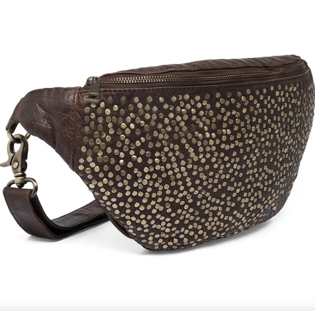 Bumbag Deluxe avec clous - Brown
