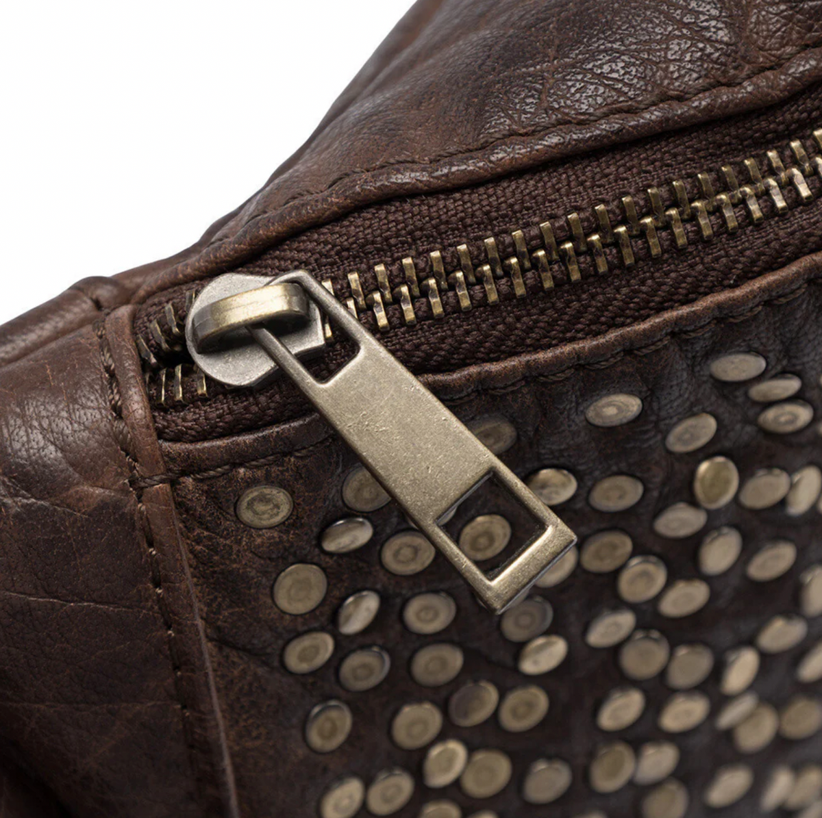 Bumbag Deluxe avec clous - Brown