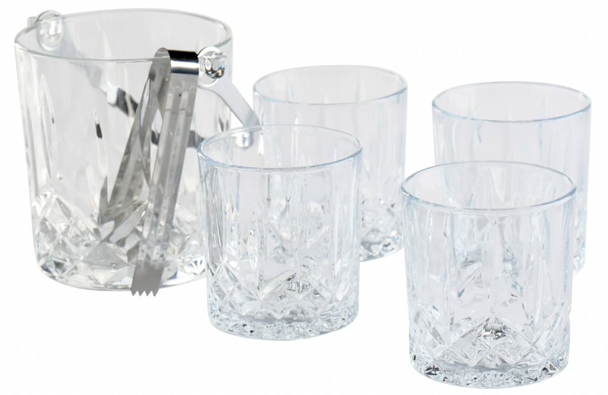 Seau à glace avec 4 verres