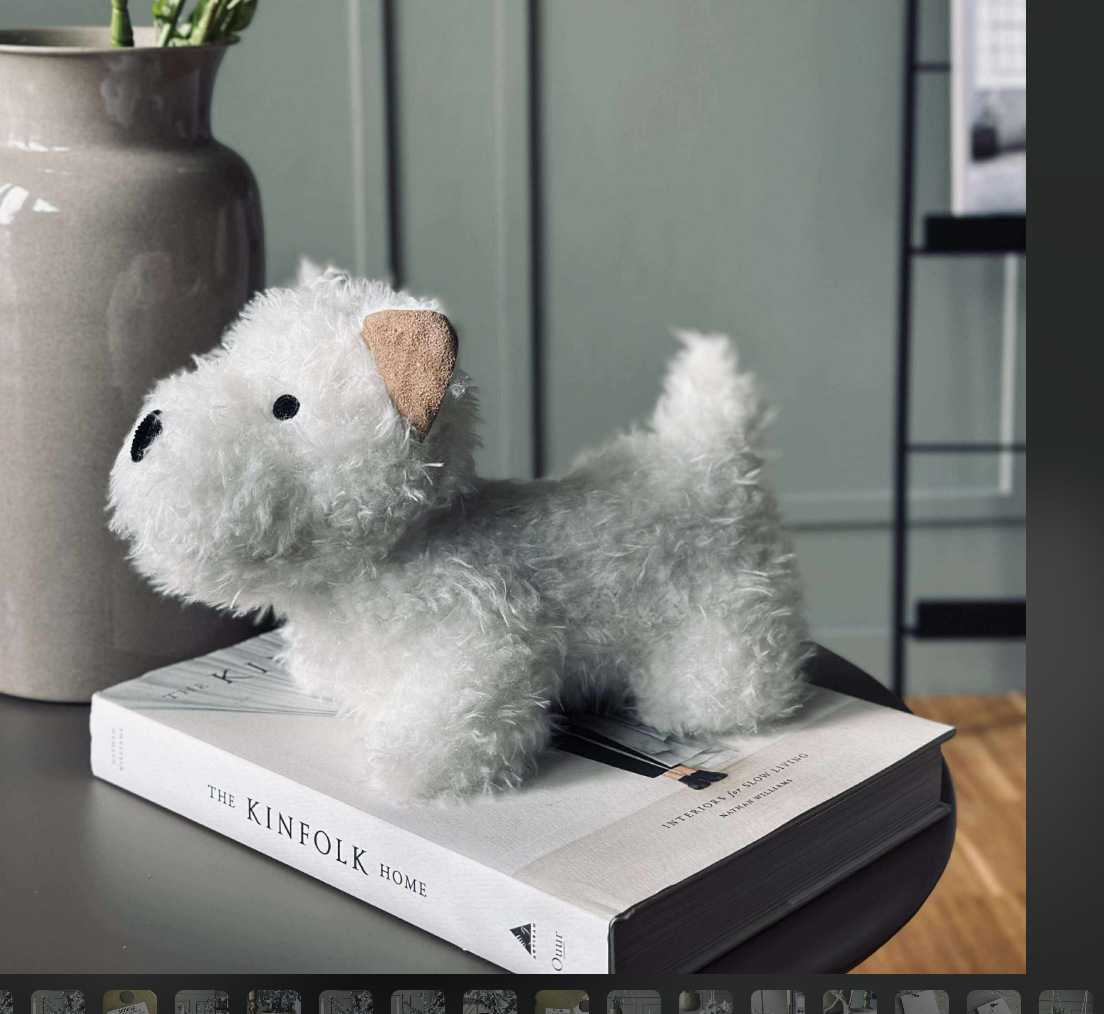 Butoir de porte Chien en peluche - Blanc
