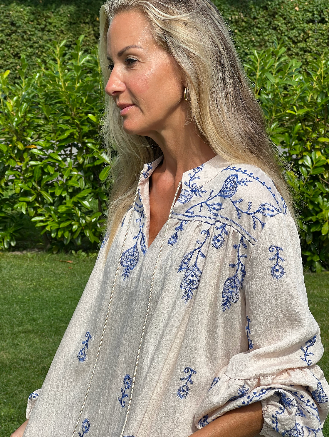 Robe Bohème - Beige / blue