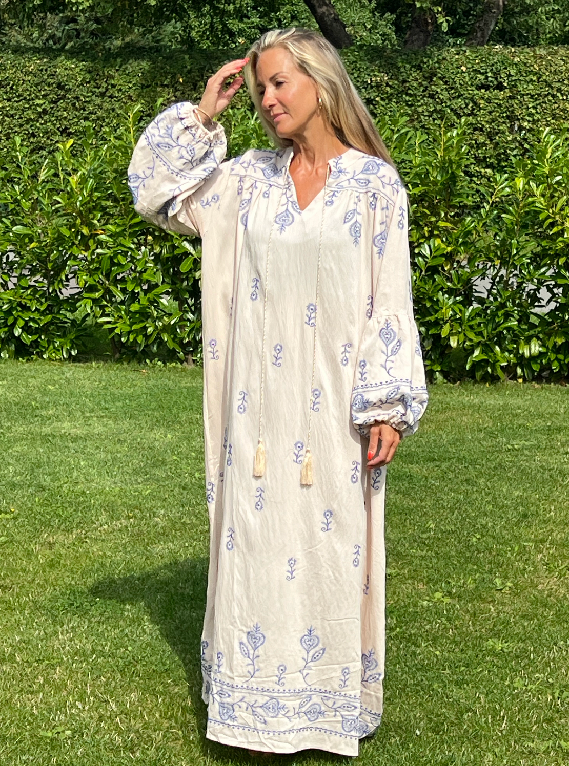 Robe Bohème - Beige / blue
