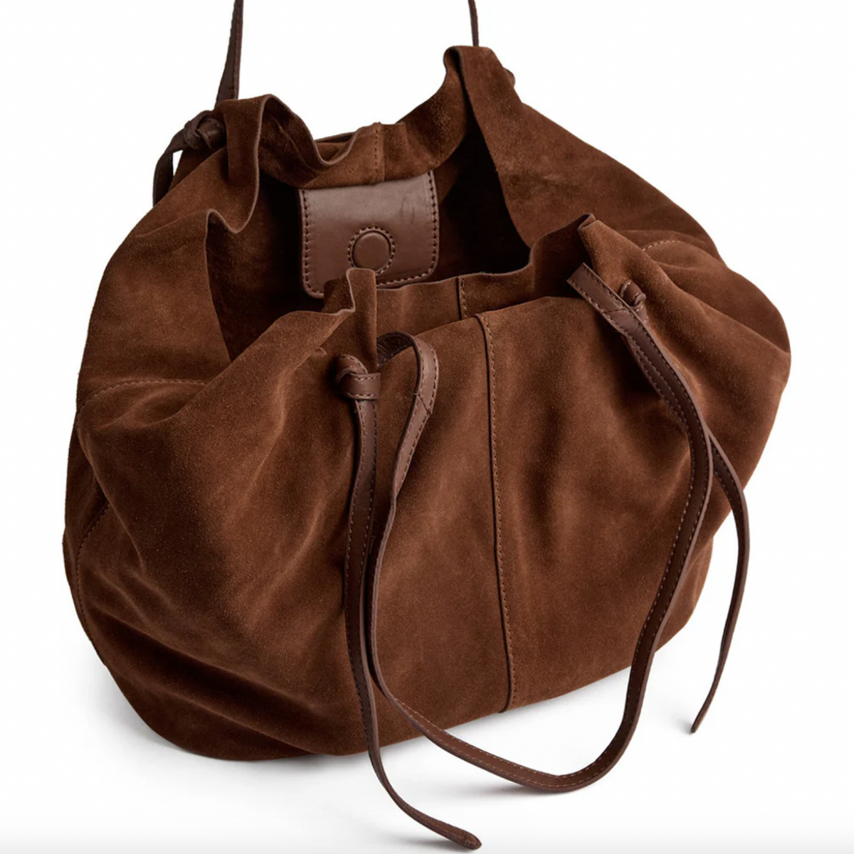 Beau shopper en daim - Cognac