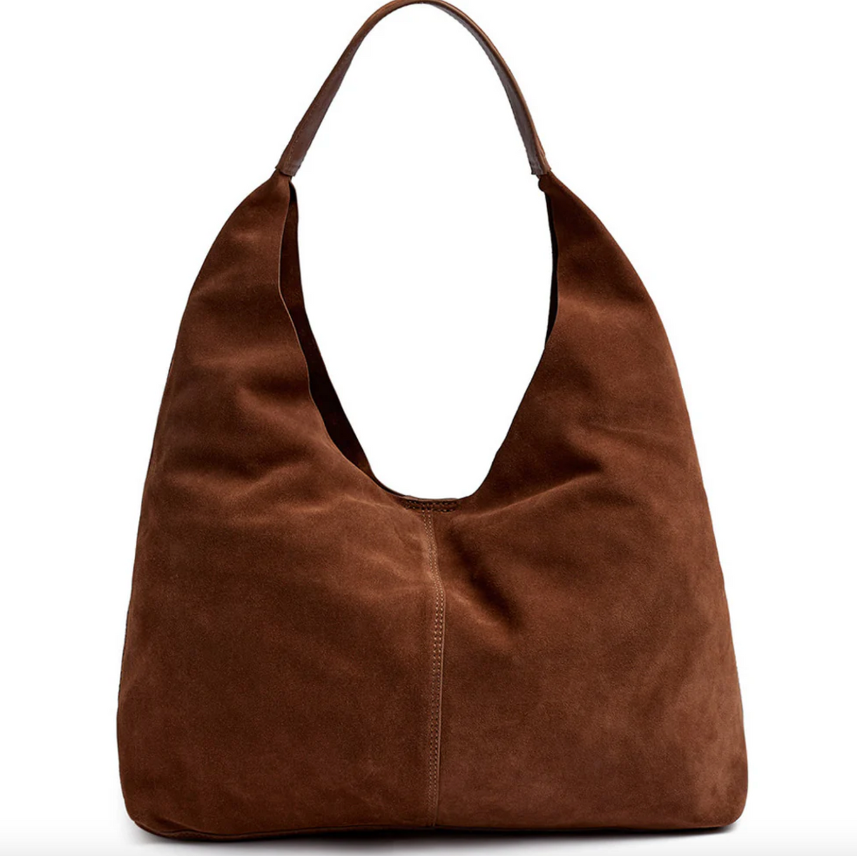 Shopper en daim souple - Cognac