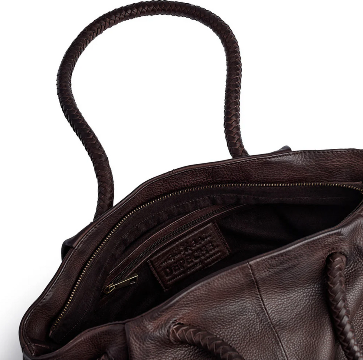 Sac bandoulière avec jolie bandoulière tressée - Brown