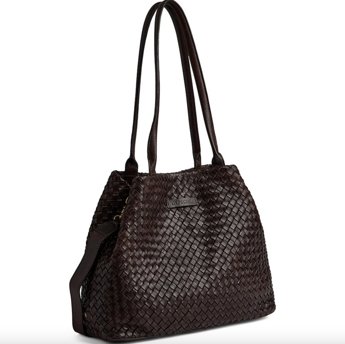 Sac cabas en cuir tressé - Brown