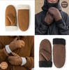 Moufles 2 couleurs brun clair, brun moka