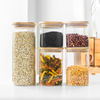 Bocaux de rangement avec couvercle en bambou – 5 pièces