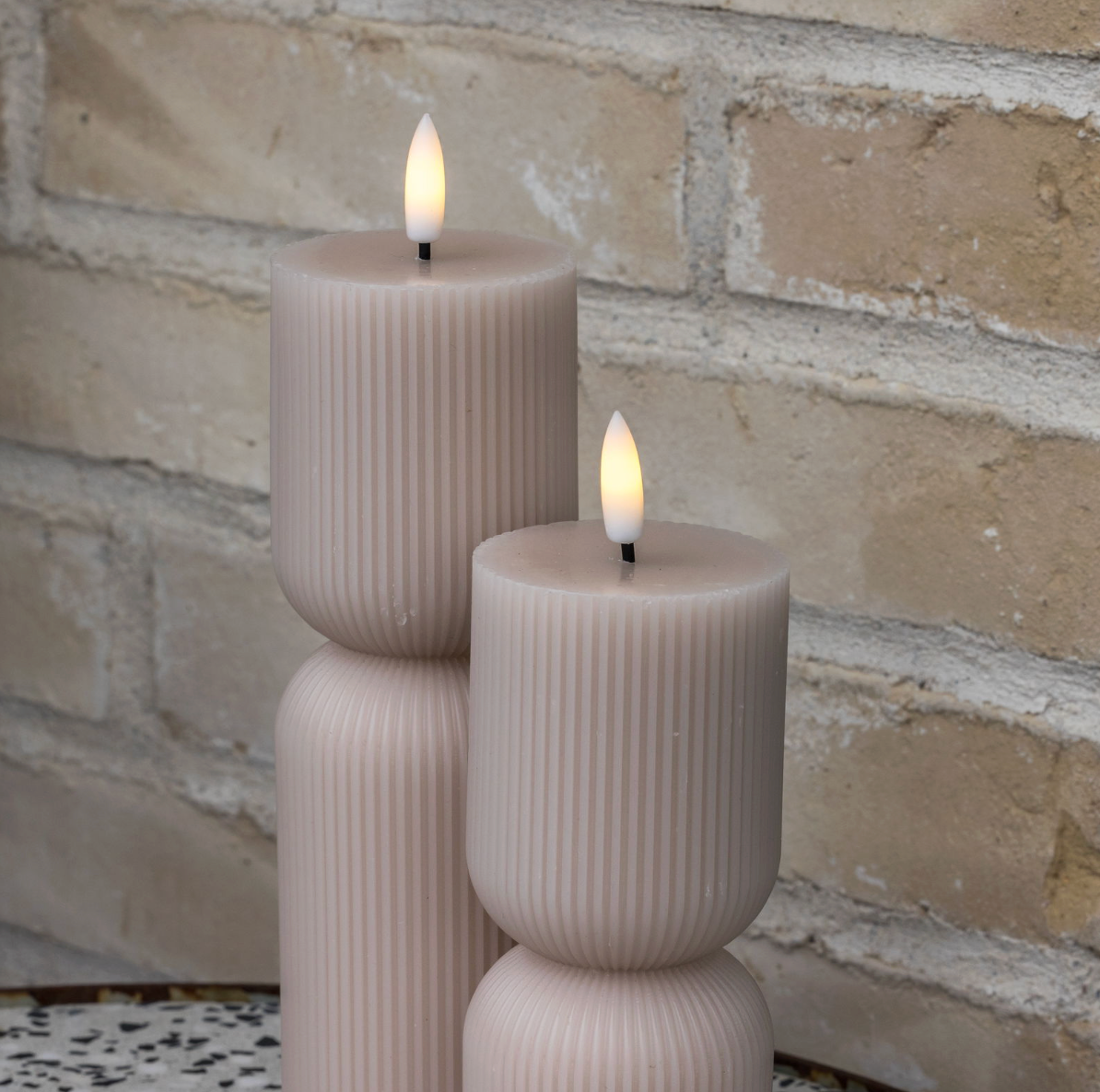 Bougies LED à réchaud / Rainures – 2 pcs