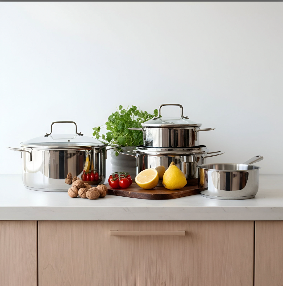Ensemble de casseroles en acier inoxydable 7 pièces