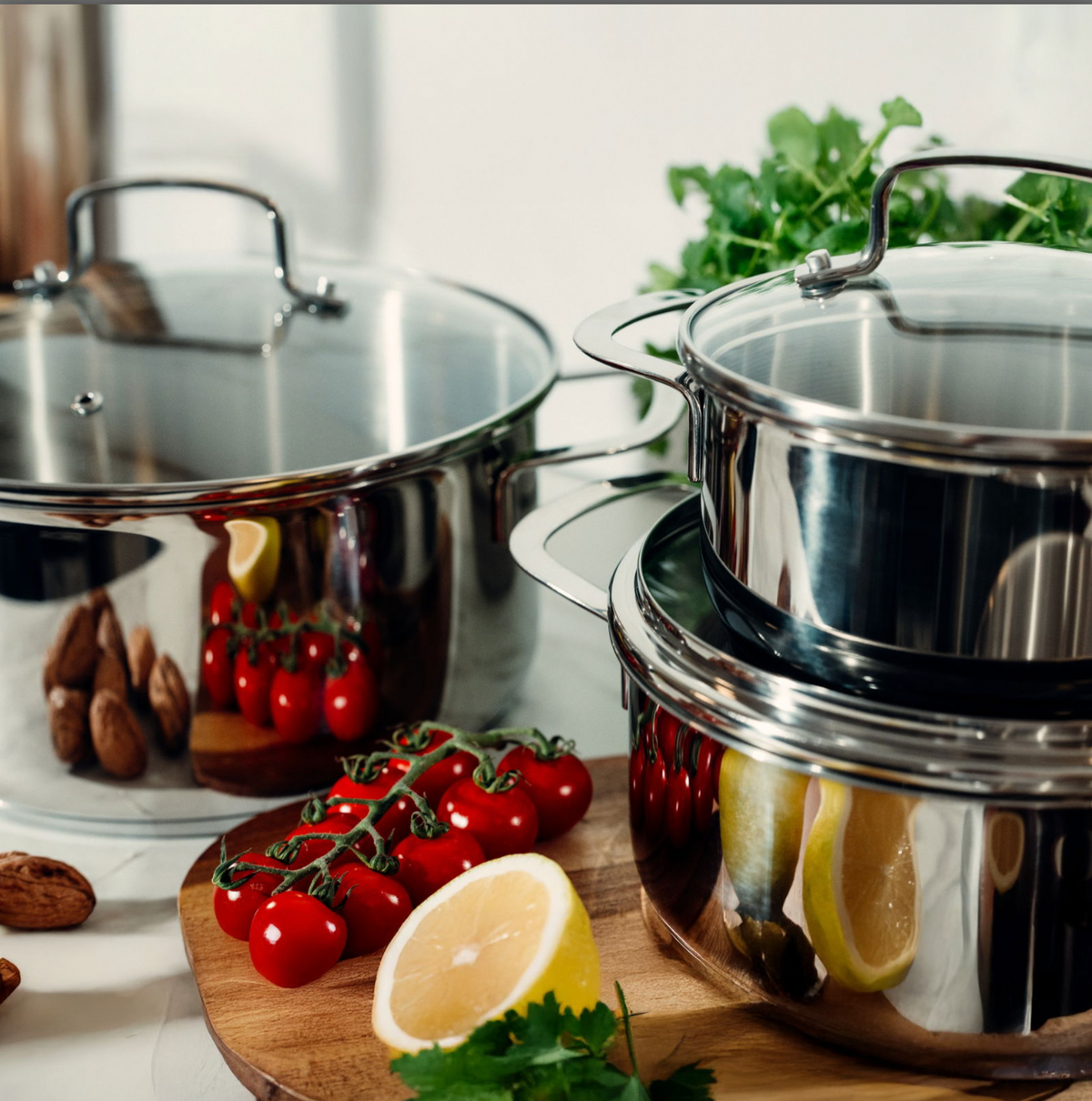 Ensemble de casseroles en acier inoxydable 7 pièces