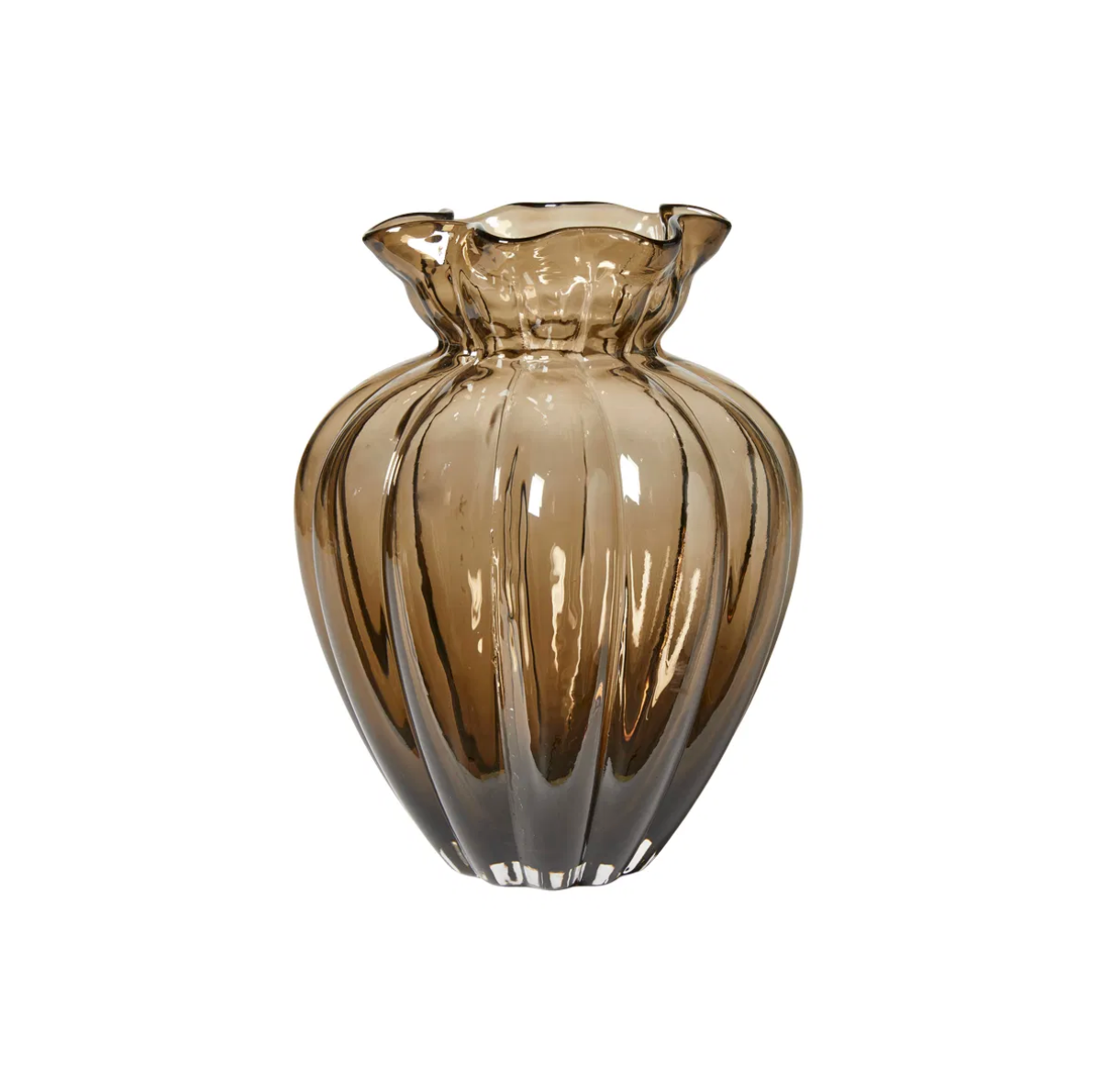 Vase Justine big brown - Verre soufflé bouche