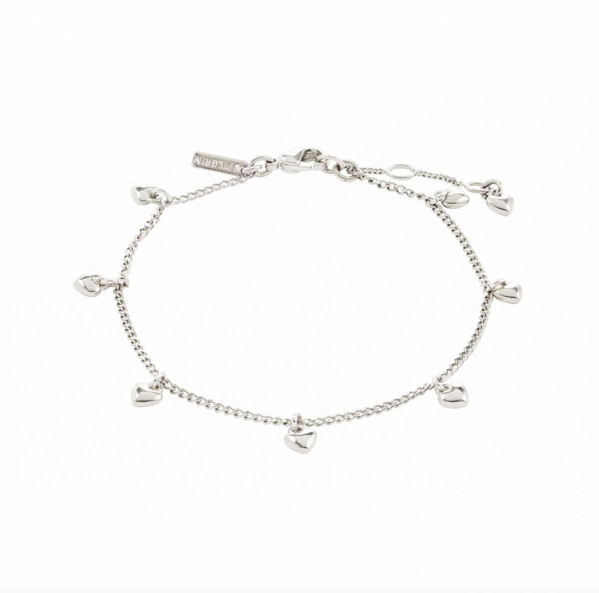 Bracelet avec cœurs - Plaqué argent