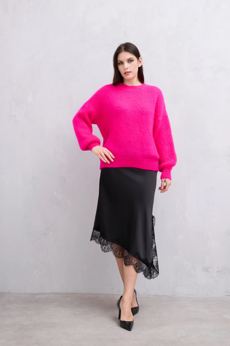 Le pull en maille LUX Mohair - Rose