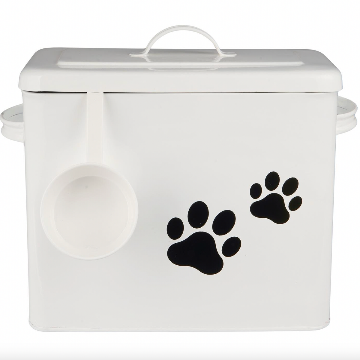 Boîte avec couvercle pour croquettes de chien et 1 verre doseur