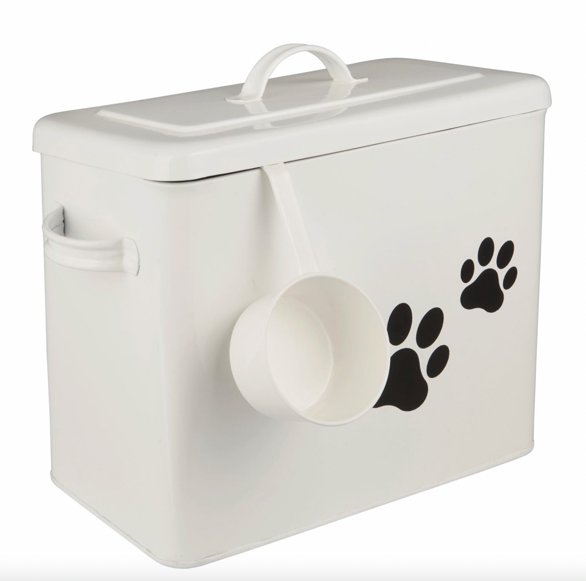 Boîte avec couvercle pour croquettes de chien et 1 verre doseur