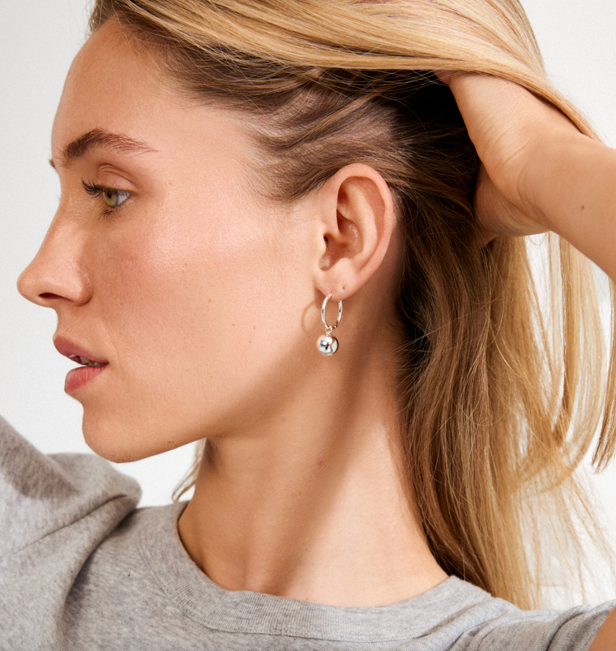 Boucles d’oreilles AIR hoop plaquées argent