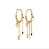 Boucles d’oreilles créoles avec chaînes et charms