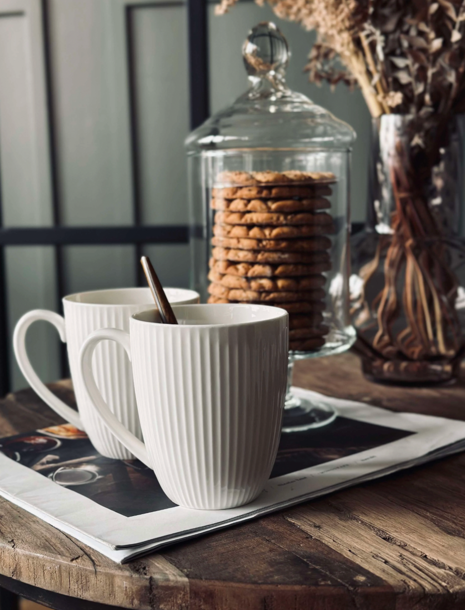 Porcelaine rainurée pour 4 personnes - 16 pièces