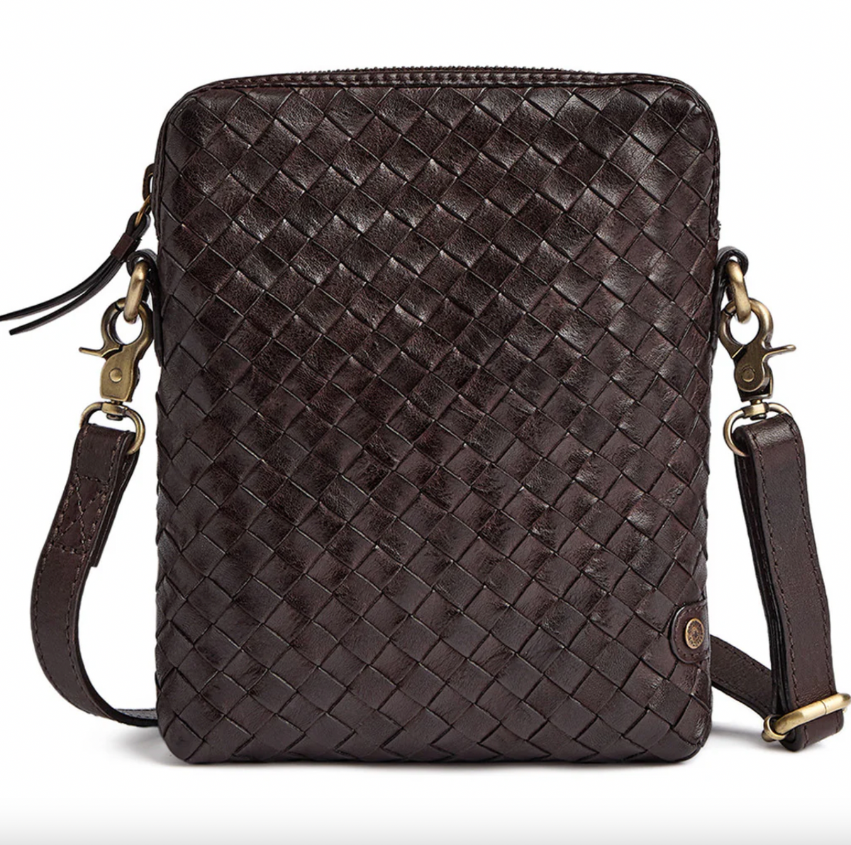 Sac pour téléphone Sofya- Tressé à la main brown