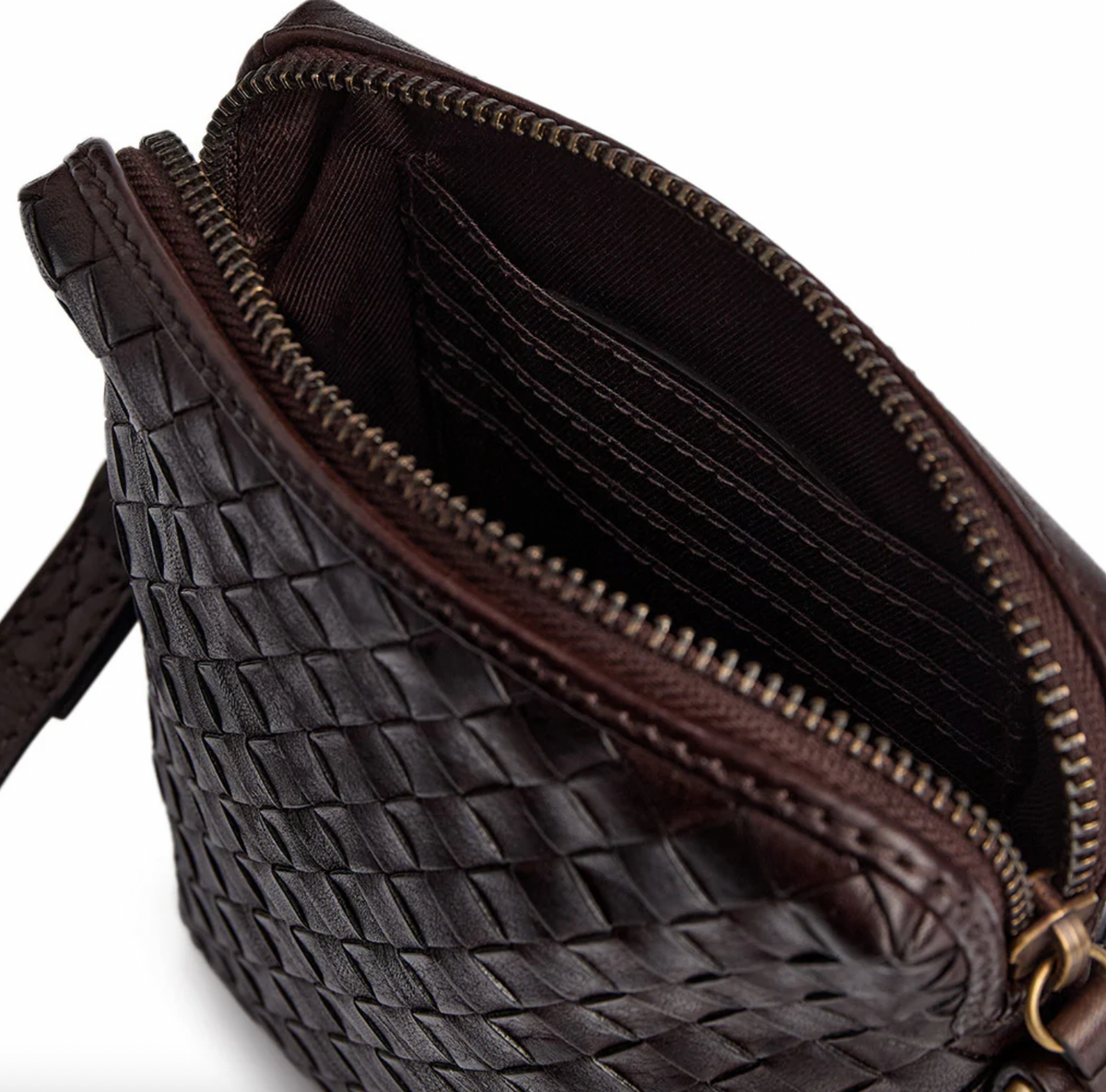 Sac pour téléphone Sofya- Tressé à la main brown