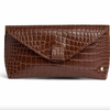 Pochette à lunettes de soleil en cuir croco