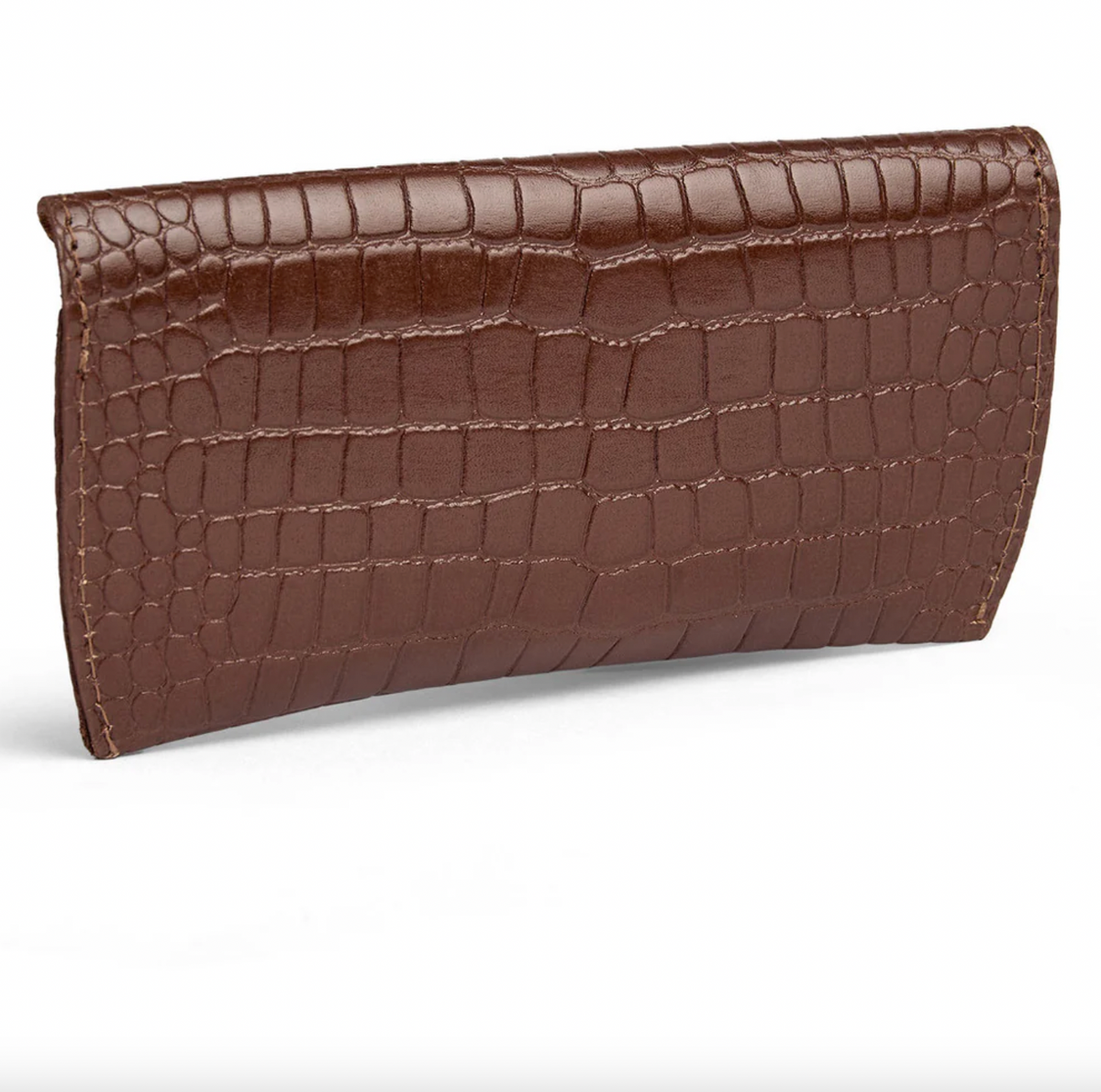 Pochette à lunettes de soleil en cuir croco
