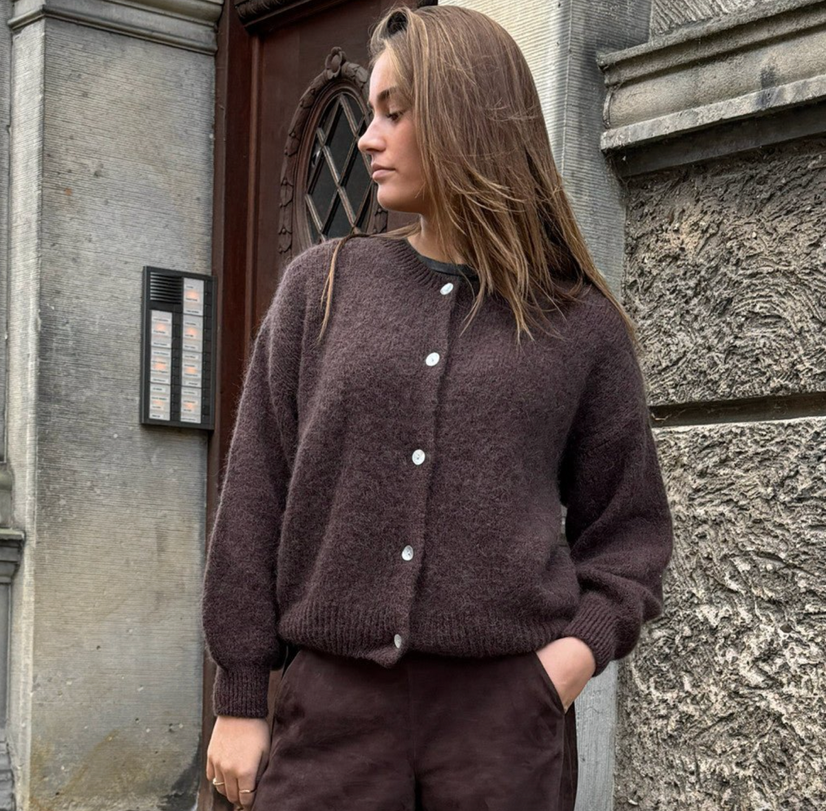 Cardigan en alpaga Depeche - Brown