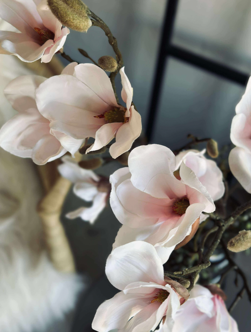 Branche de magnolia - Rose 52 cm