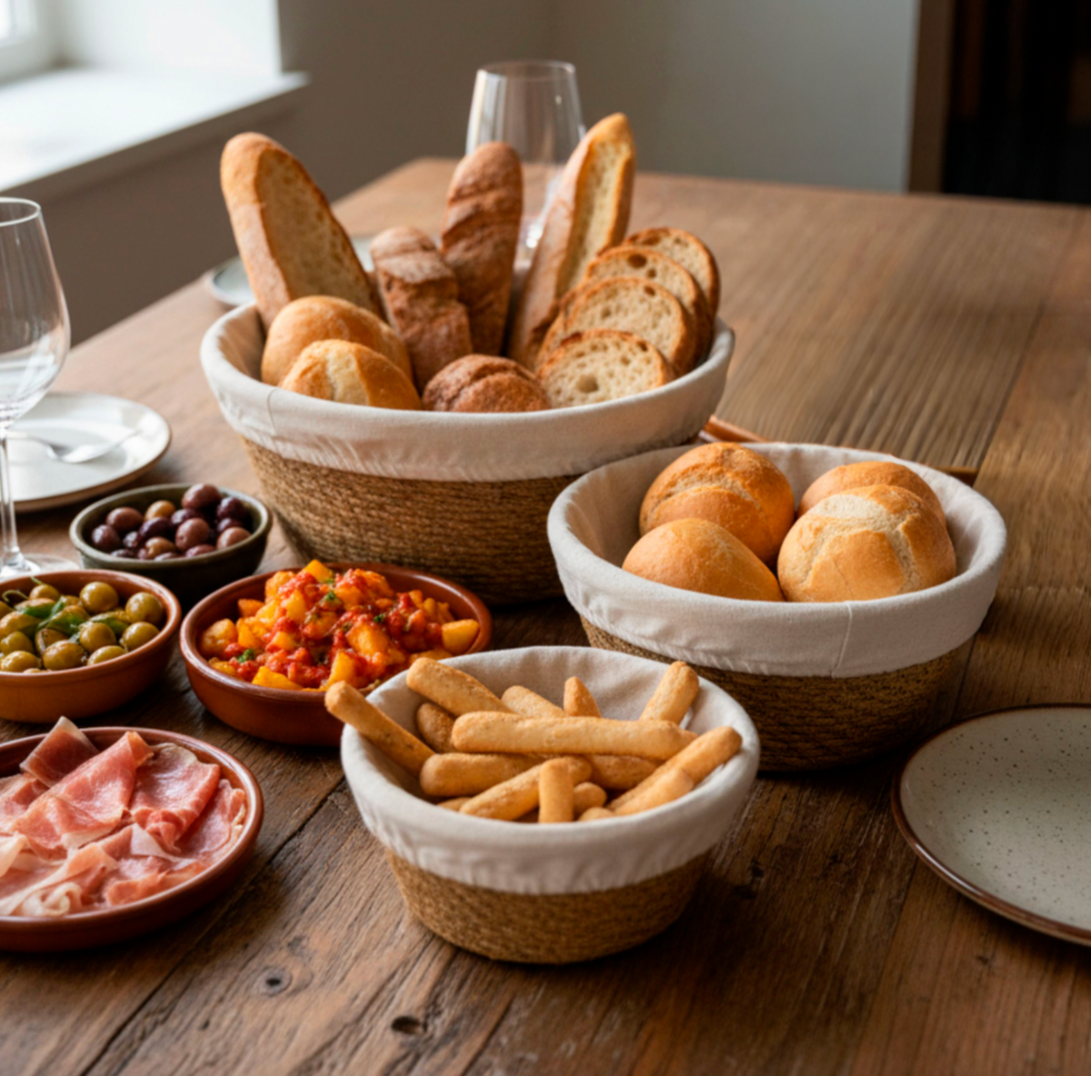 Paniers à pain et de rangement - Lot de 3