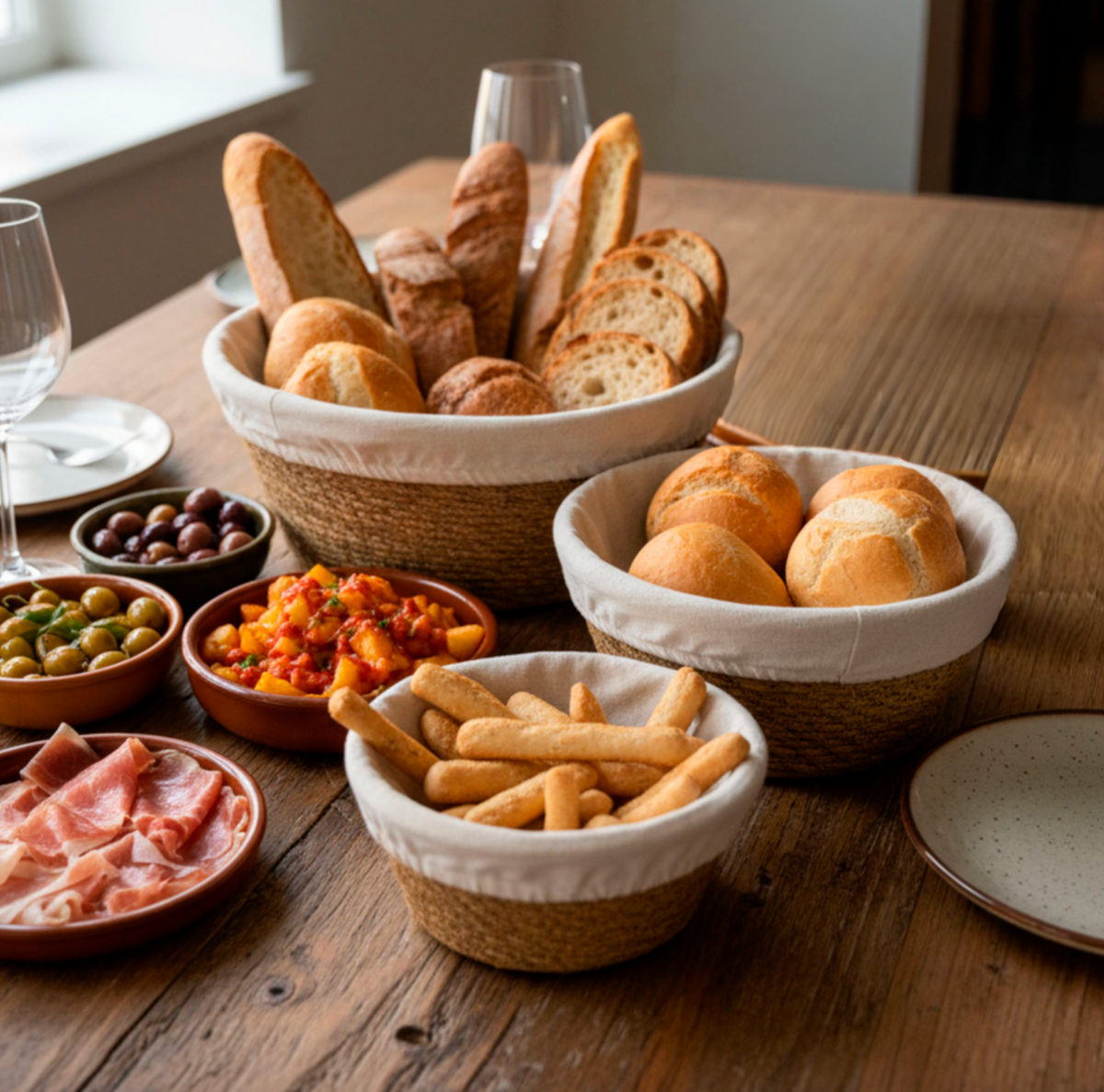 Paniers à pain et de rangement - Lot de 3