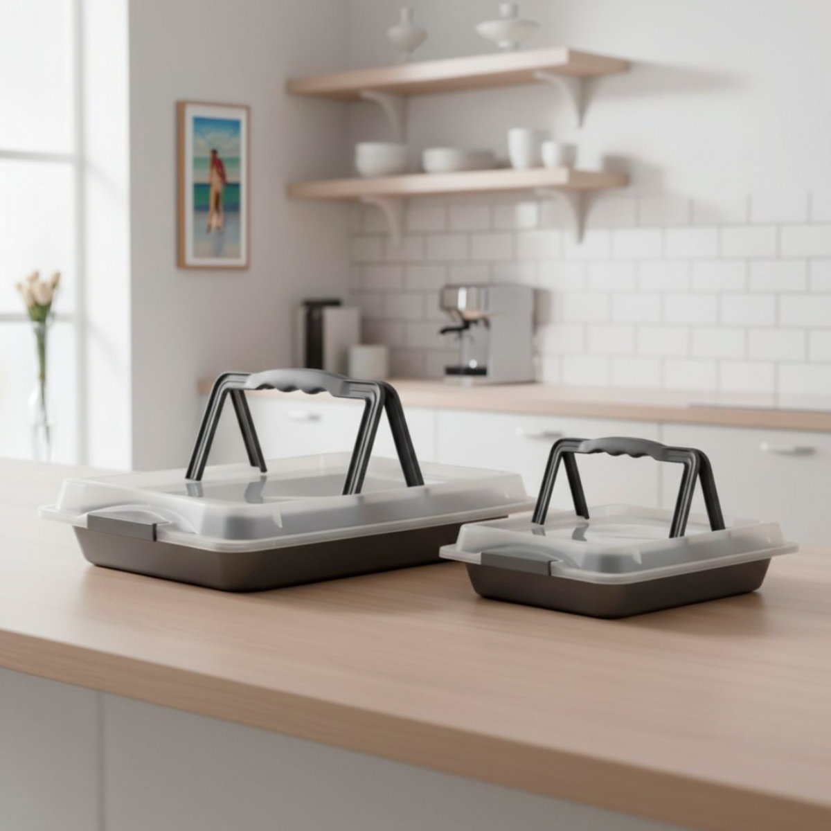 Lot de plats de cuisson avec couvercle - lot de 2