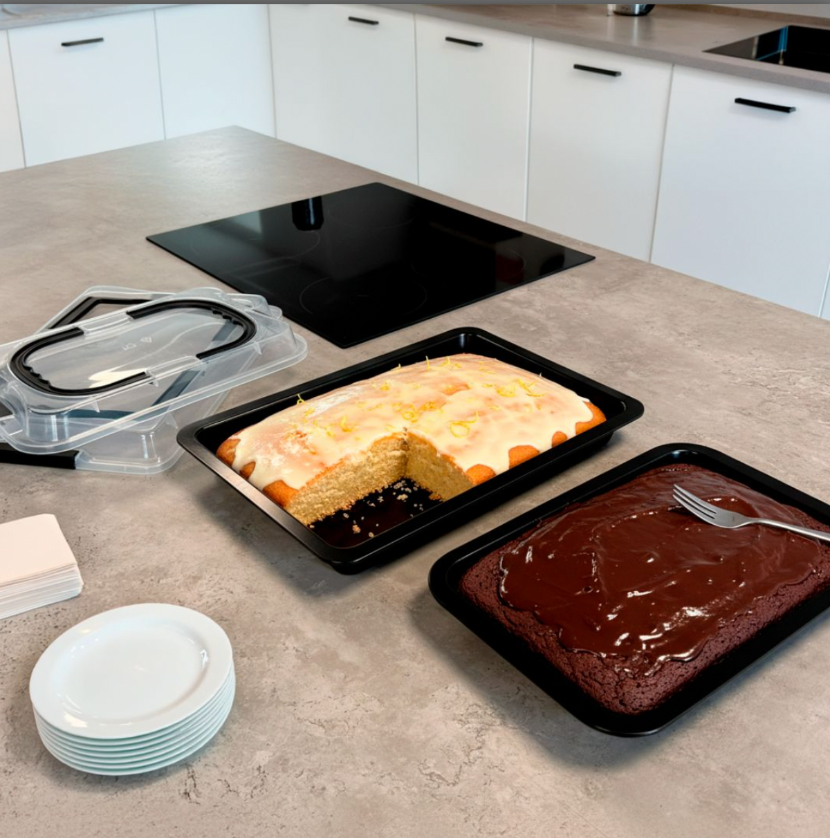 Lot de plats de cuisson avec couvercle - lot de 2