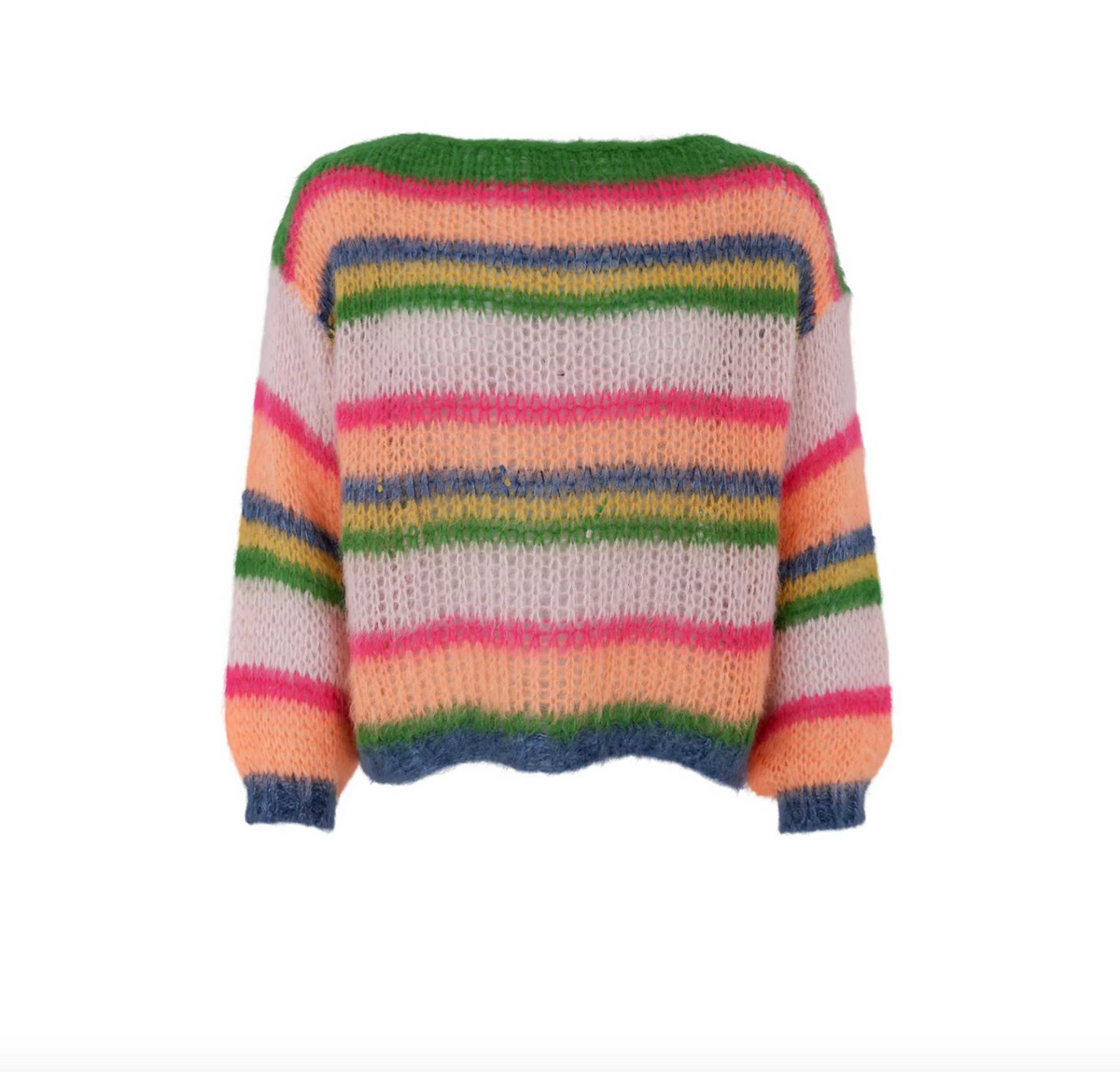 Pull en maille multi rayé - Orange Multi