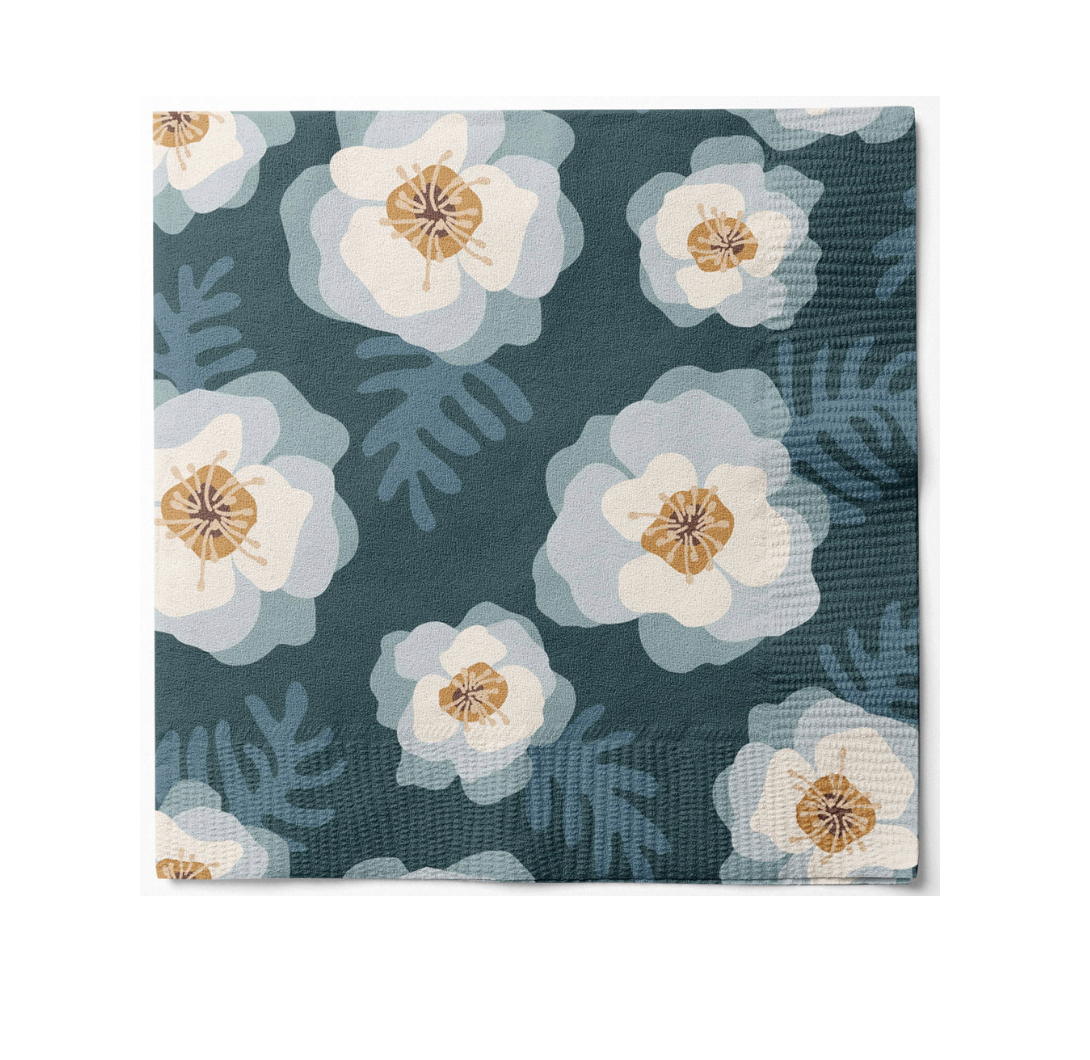 Serviettes blue flower - 20 pcs